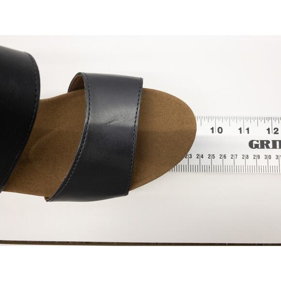 Rockport  Women's Sandals Vivianne Leather Cork Block Heel Black Two-Band 7.5 - Picture 11 of 13